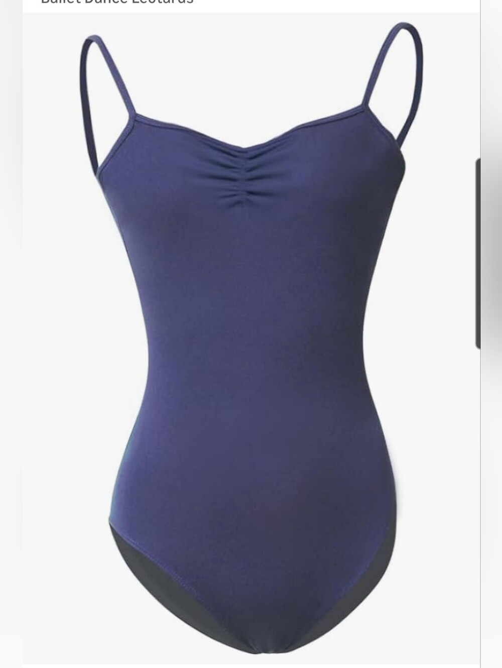 Dark Blue Ruched Front Camisole Ballet Leotard Bodysuit Size XL